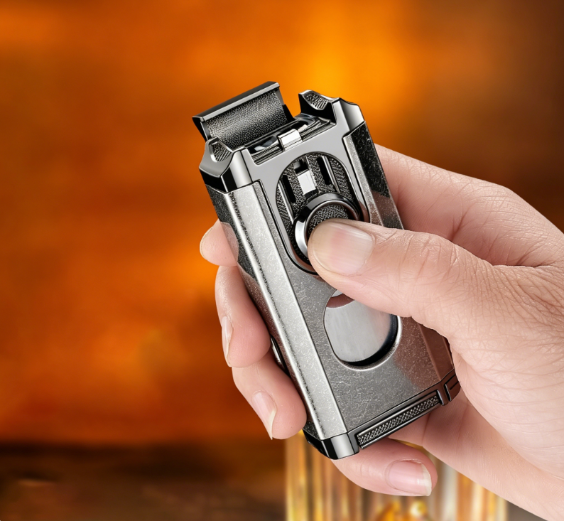 Accendino per sigari DB-286 di lusso 5-in-1 a getto a torcia, antivento, personalizzabile con logo, per vendita all’ingrosso in grandi quantità, modello 2026