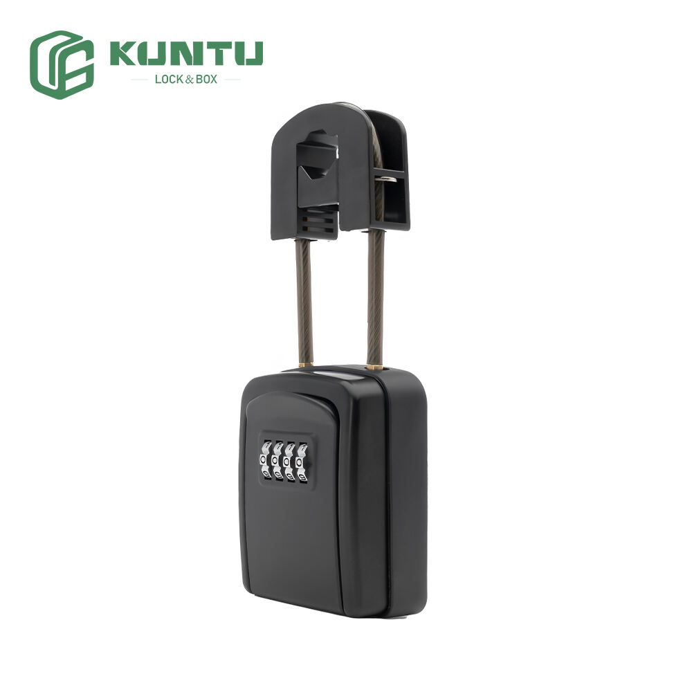 Upgraded Key Safe Box with Removable Buckle, Resettable Code Key Storage Lock Box Waterproof with 4 Digit Combination, 5 Key Capacity for Home, Warehouse, Indoor & Outdoor