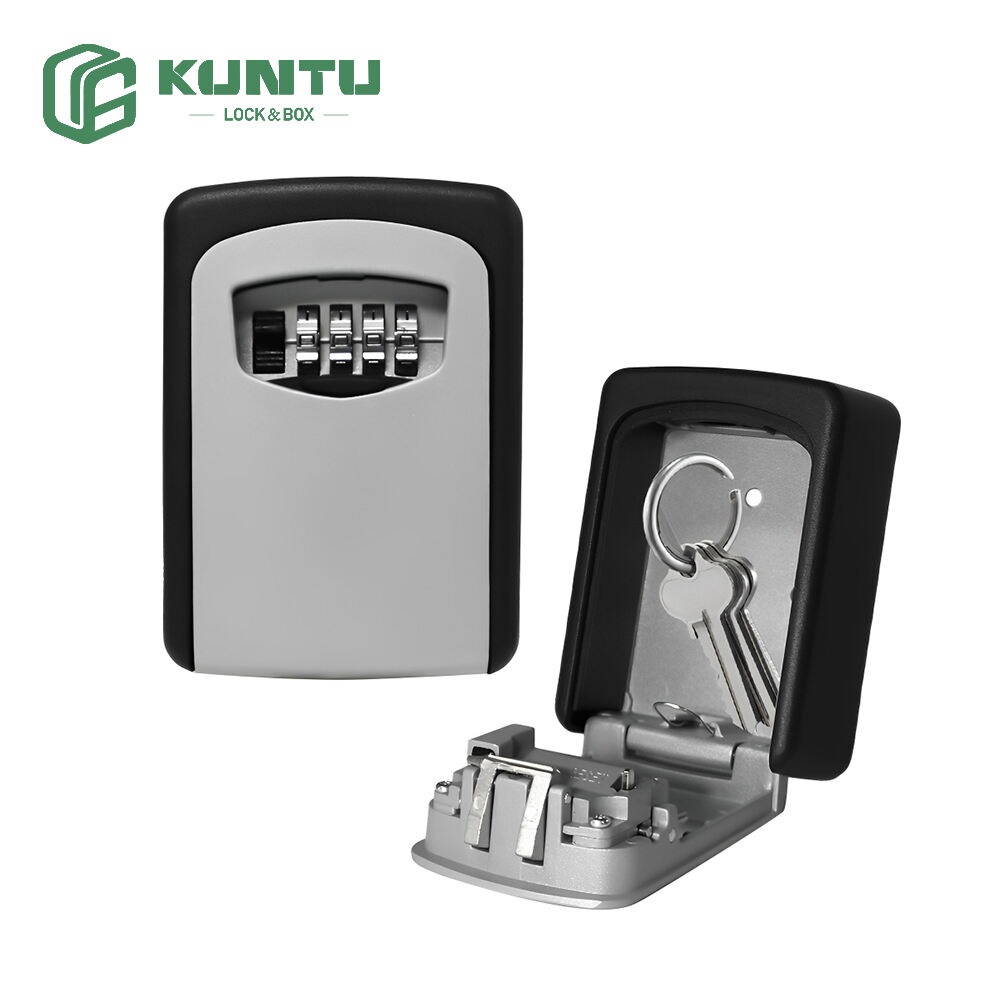 Key Lock Box Wall Mounted 4 Digit Combination Safe for House Keys Digital Storage Box 