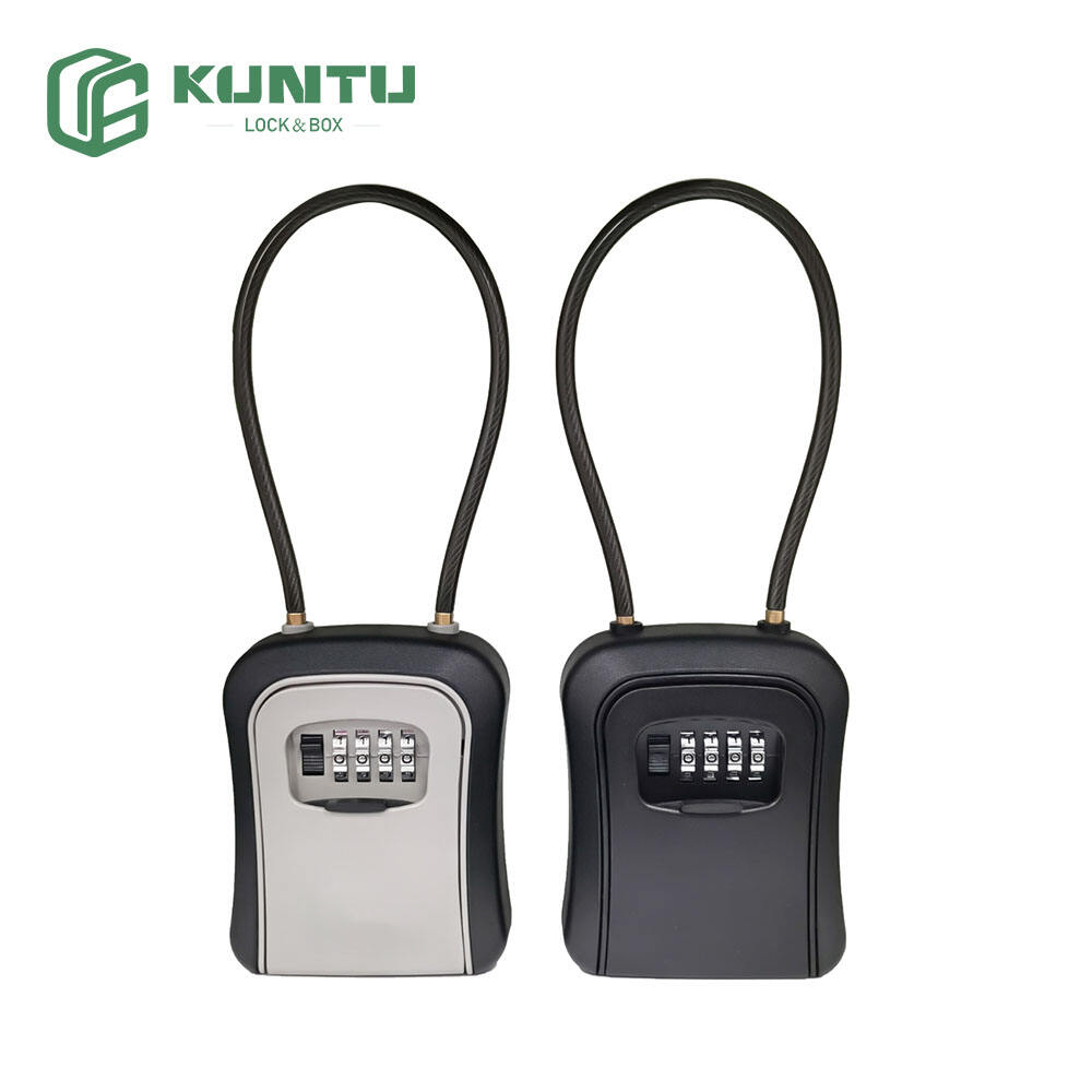 Steel Cable Shackle Portable Medium Key Lock Box Hide a Key Safe Lockbox Car Padlock Safe