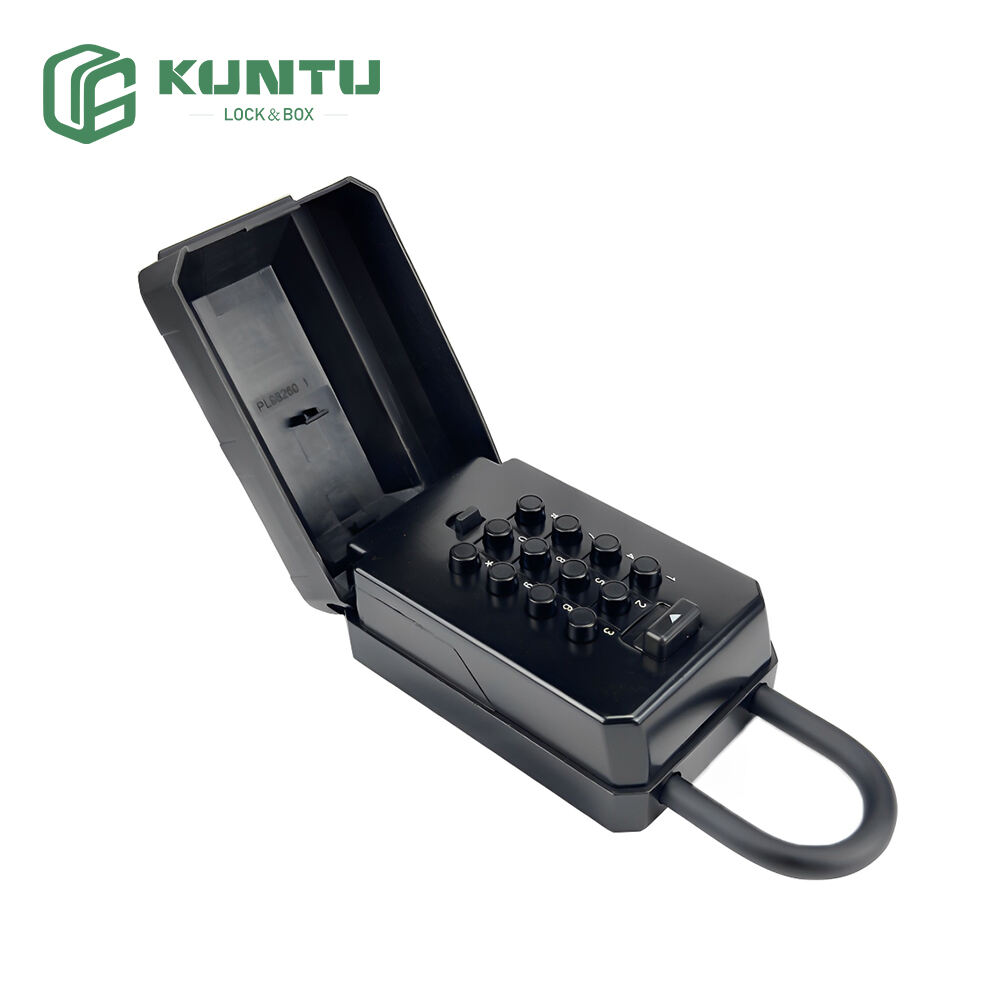 Portable Outdoor Security Key Safe Box with Push Button Combination Lock, Outdoor Key Safe with ABS Waterproof Cover