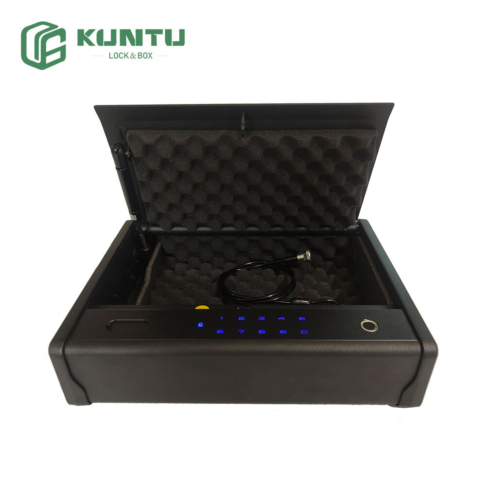 Biometric Gun Safe with LED Clock,Quick Entry Gun Safe,Safe Boxes that can be unlocked with Fingerprints,Passwords,APP,Cards,Drawer Safe Boxes for Home Nightstands