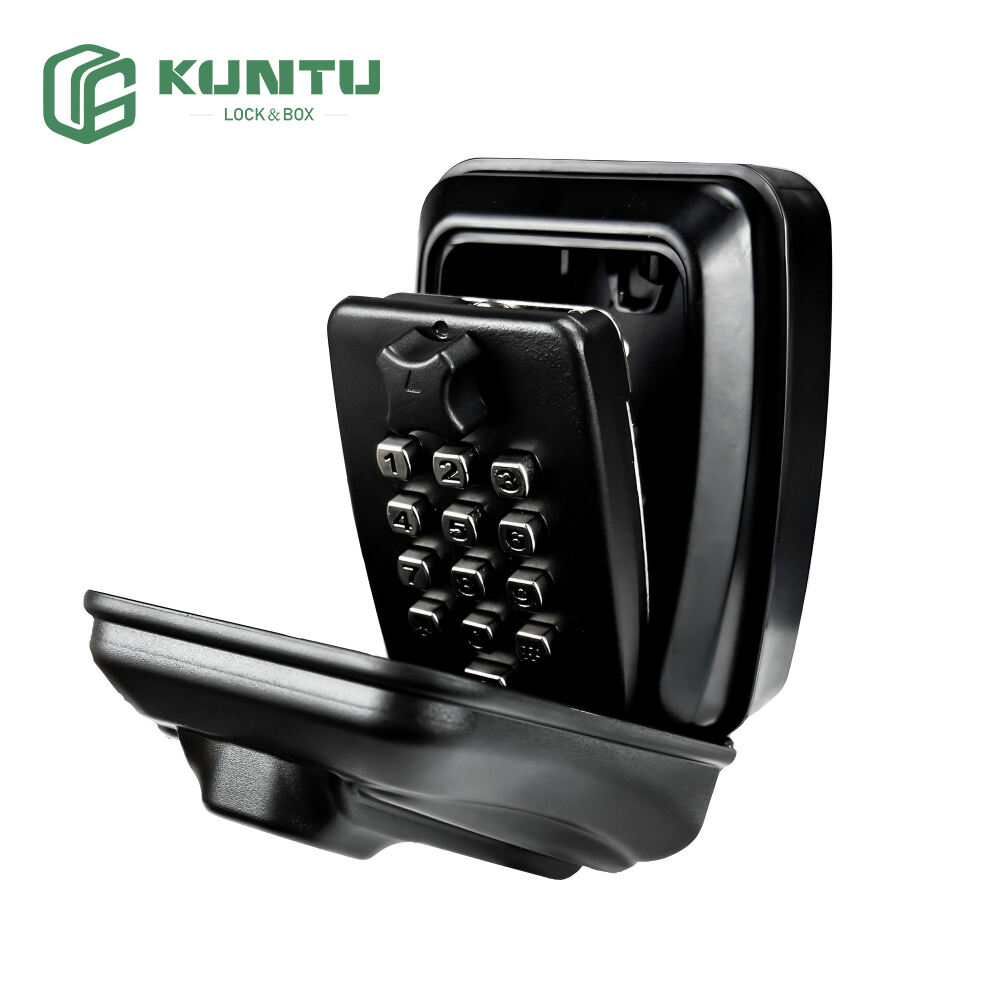 Key Lock Box for Outside Waterproof Key Lockbox with 12-Digit Push Button Combination Wall Mounted Resettable Code Key Safe Storage Box 