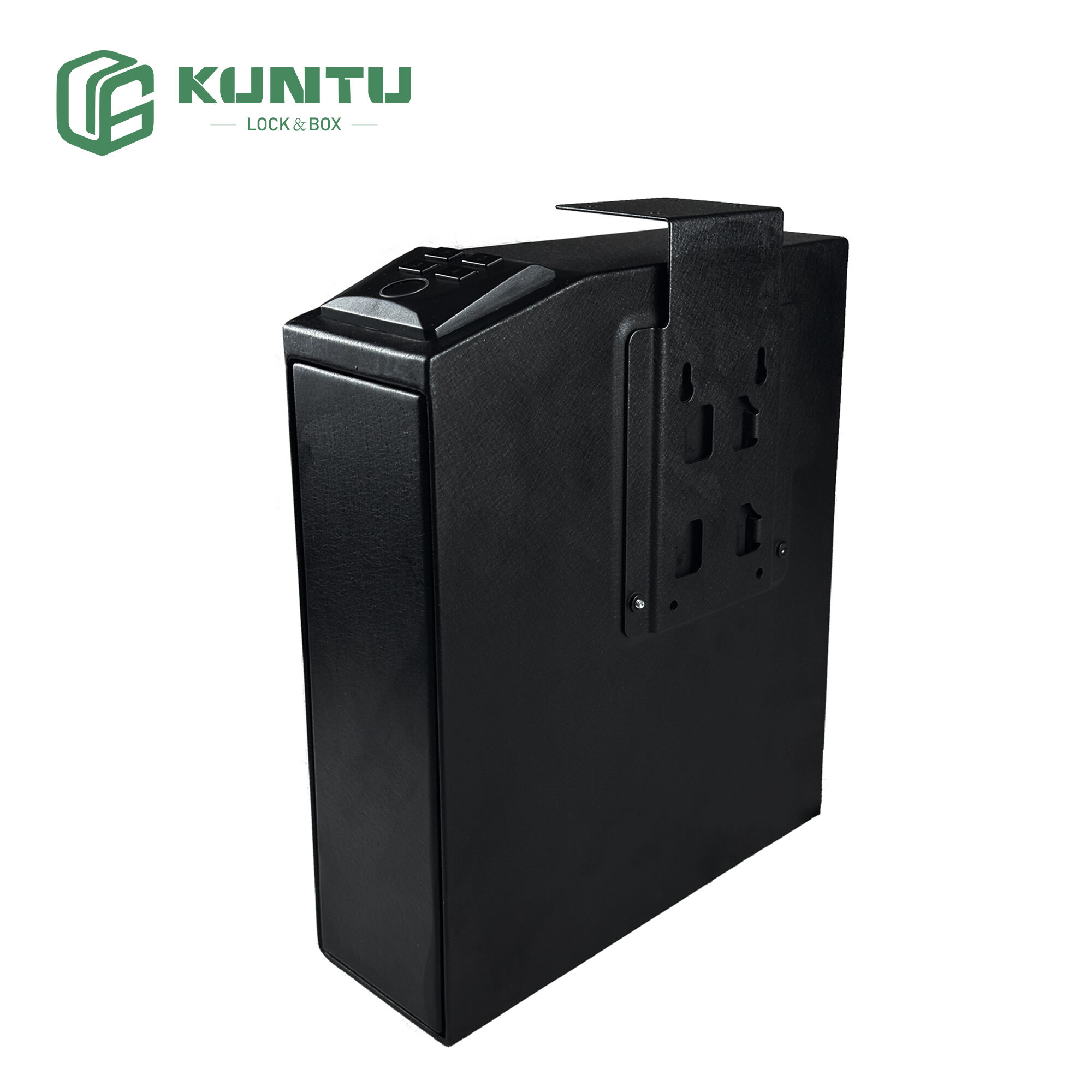 Biometric Slide Gun Safe, Concealed Gun Lock Box, Fingerprint Pistol Safe with Built-In Led Lights, 3 Quick Access Methods - Fingerprint, PIN and Key，For Bedside, Cabinets, Desks and More