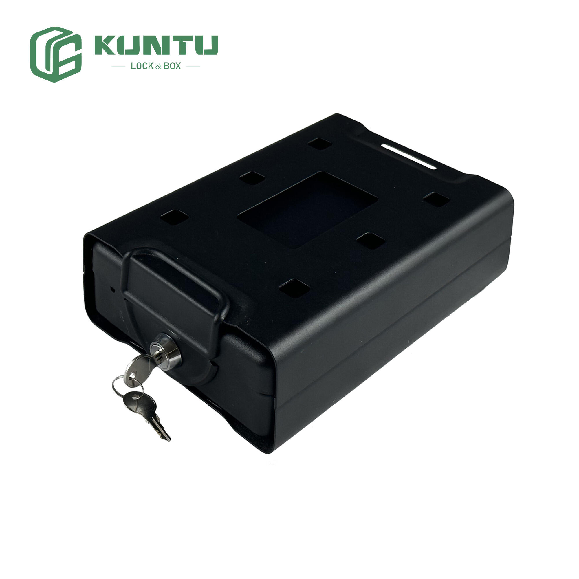 Big Wholesale Portable black pistol car gun safe with security cable