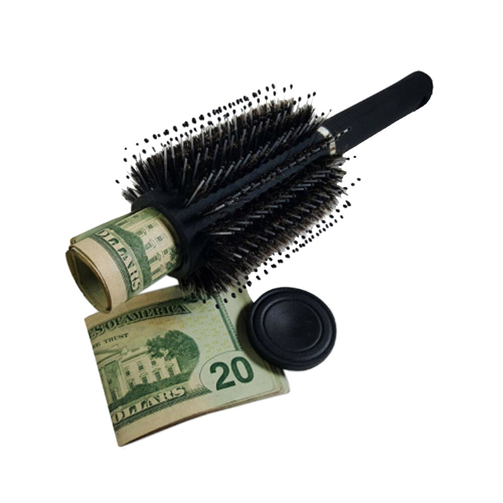 Hair Brush Safe with Removable Lid Concealed Storage for Cash Keys Jewelry Perfect for Travel