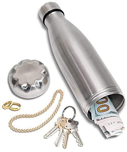 Diversion Safe Water Bottle Stash Can Hidden Bottom for Valuables Dry Storage Compartment Stainless Steel Bottle