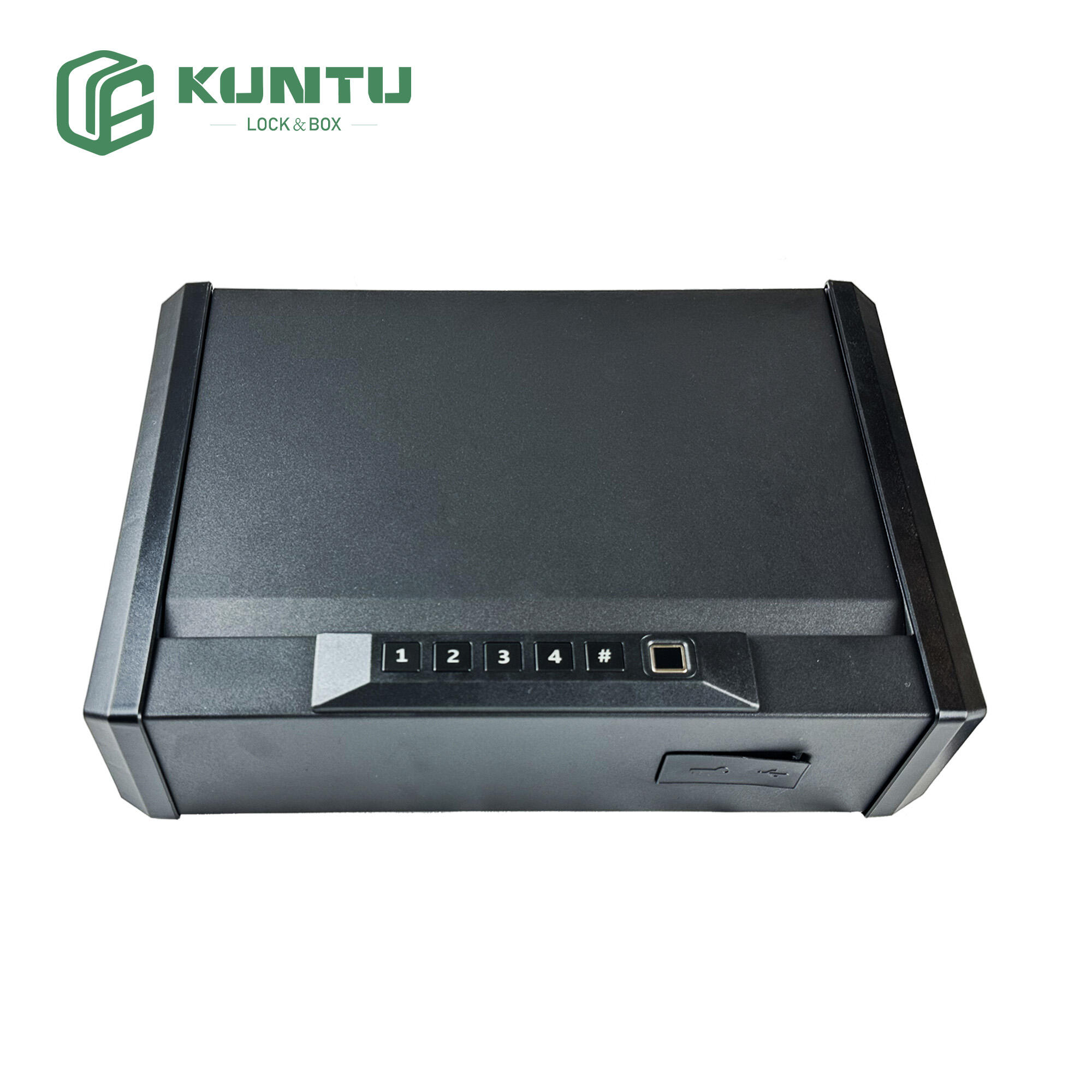 Hand Gun Safe ，3 Way access, Biometric Fingerprint, Pass Code and 2 keys, fit for Nightstand/Desk