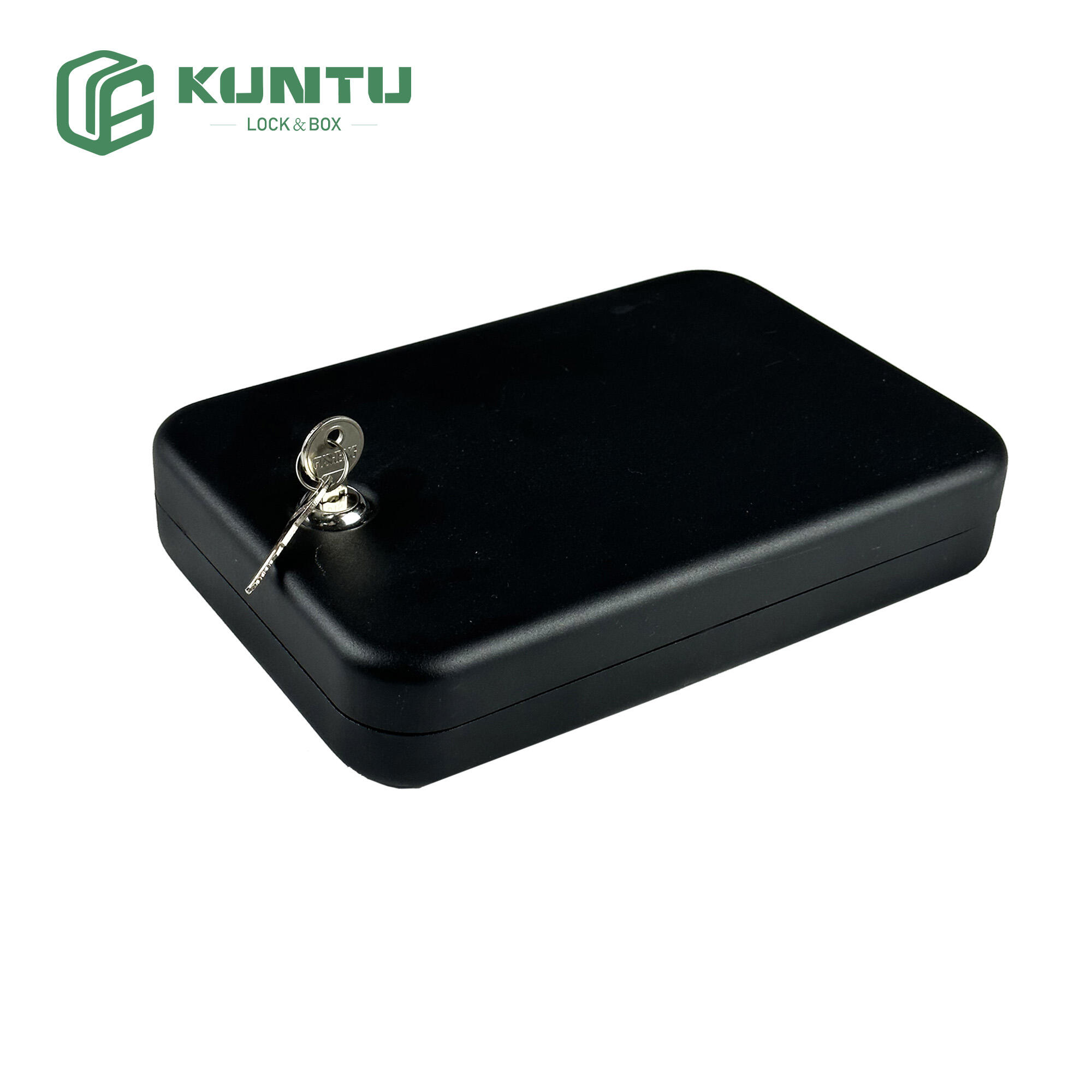Portable Gun Safe for Pistols and Valuables, Small Gun Safe with 2 Keys and Security Cable, Gun Lock  for Car, Office, Home, Dorm and Travel