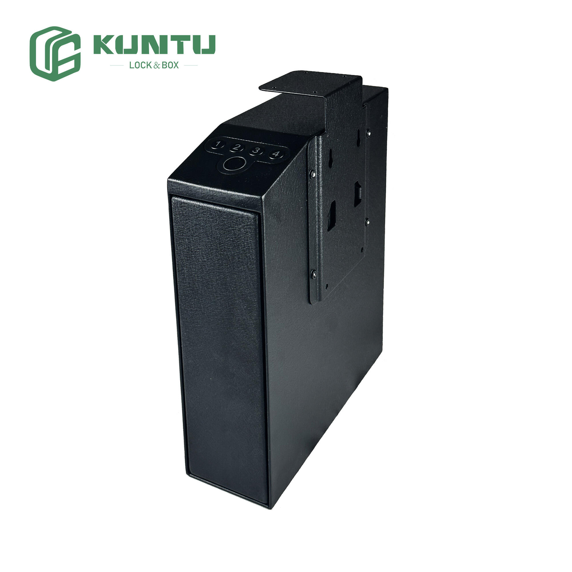 Biometric Slide Gun Safe, Concealed Gun Lock Box, Fingerprint Pistol Safe with Built-In Led Lights, 3 Quick Access Methods - Fingerprint, PIN and Key，For Bedside, Cabinets, Desks and More