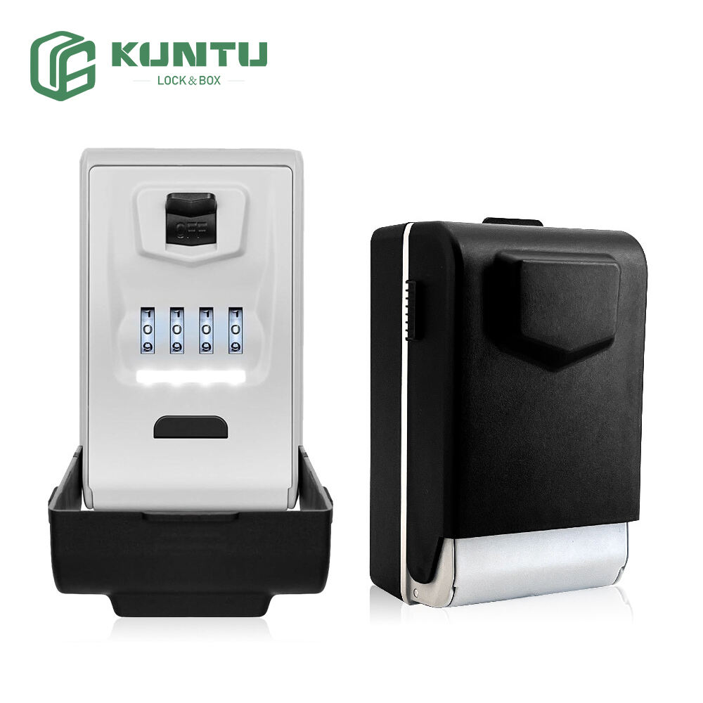 Key Lock Box for Outside with Light Up Dials - Sturdy Waterproof Combination Key Holder Wall Mount Key Storage Box for House Keys