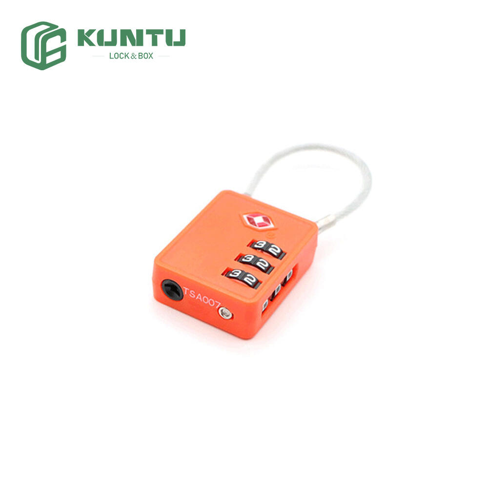 TSA19001 Customs-Approved Plastic Combination Lock with Customizable Logo Travel Zipper Lock for Luggage and Bags Mini Steel Cable Combination Lock