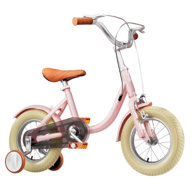 Lightweight 12-20 Inch Pedal Bike with Training Wheels Rideable Bicycle for Small Medium Large Kids Girls Steel Fork Material