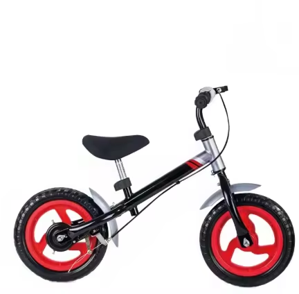 Direct Factory Supply New 12-Inch Baby Balance Bike with Steel Fork Single Speed Gears Without Chain Rear Pedal Brake