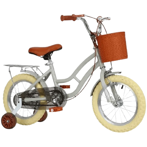 Girls' Princess Bike 12-18 Inch with Rear Seat & Flash Training Wheels Retro Style Kids Bicycle