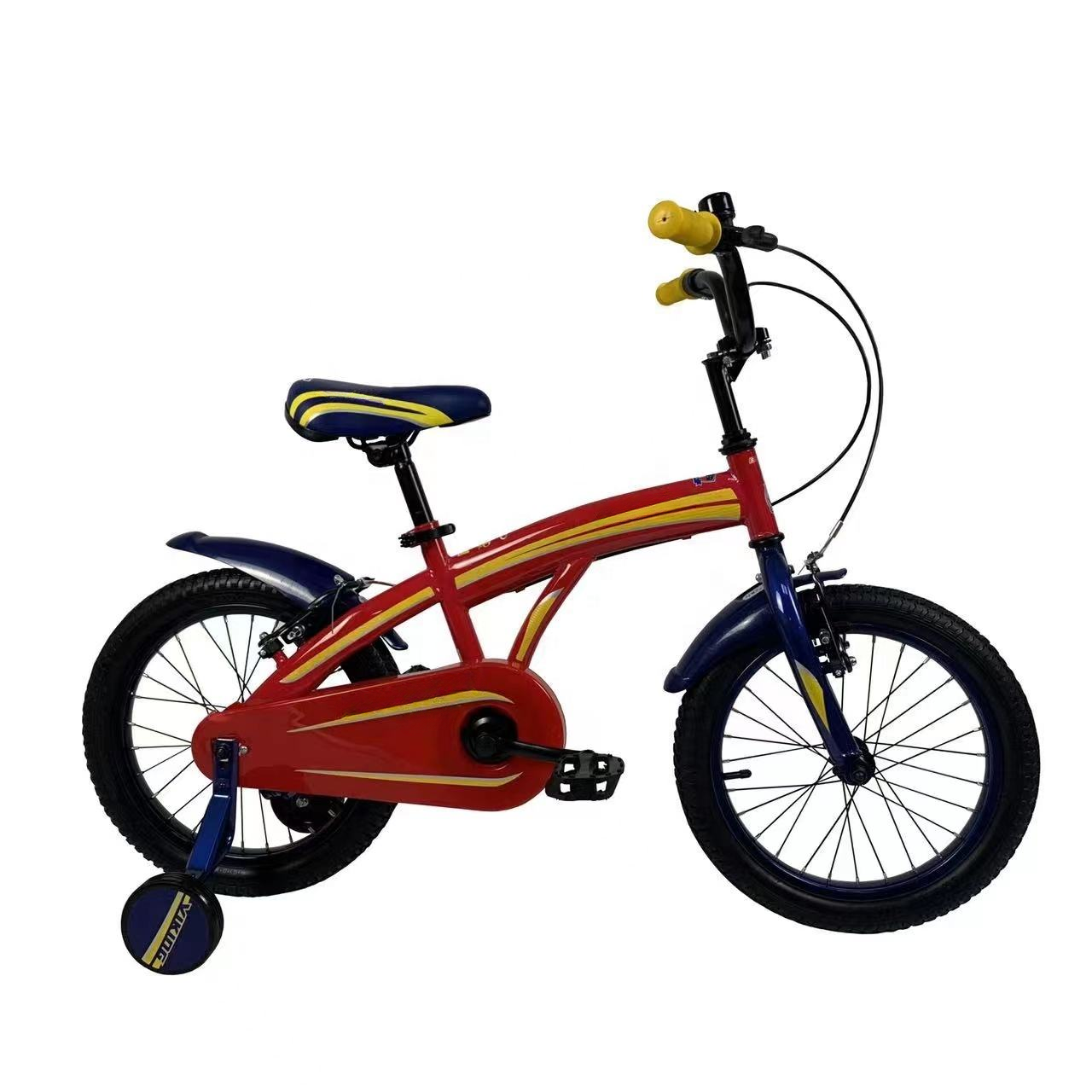 Hot 2025 16-Inch Kids' Bike with Air Tires and Integrated Rims Steel Fork Ordinary Pedal Single Speed Gears