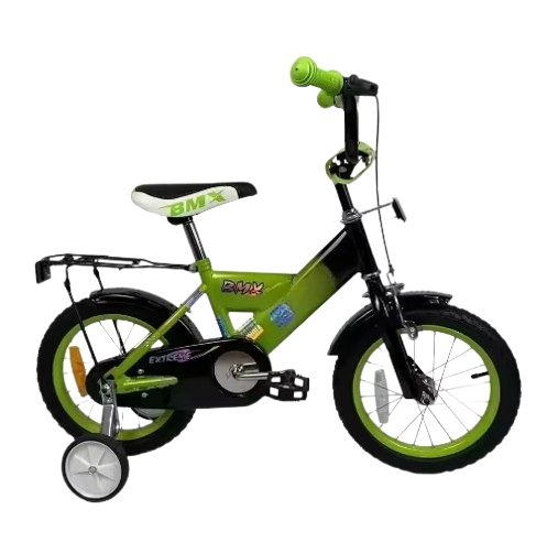 2025 Best Hot Sale Steel BMX Frame with Rear Carrier Foot Brake Training Wheels 75kg Load Capacity for Boys Bike