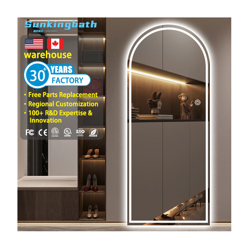 LED bueformet helkropsspejl