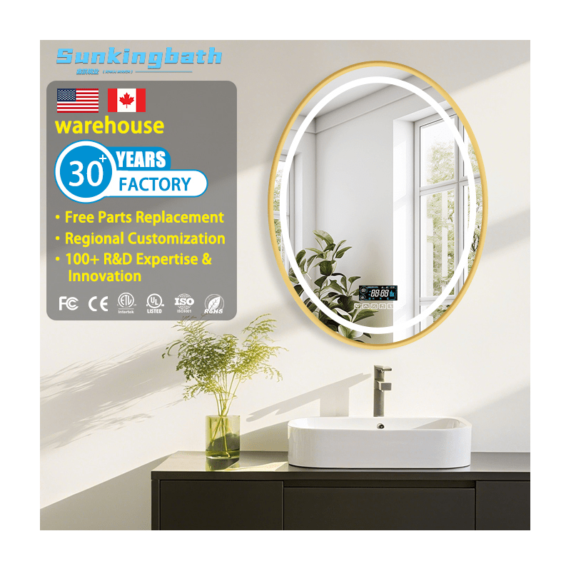 Framed LED Oval Mirror