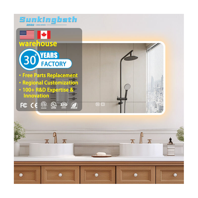 Rammefritt firkantet LED-speil