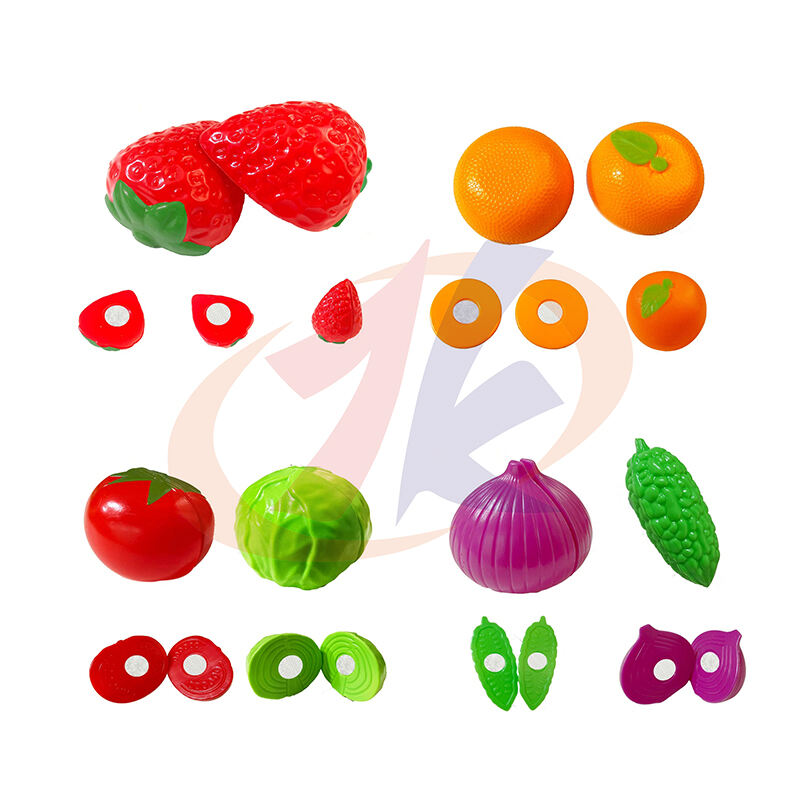 2024 new promotion toys plastic kitchen cutting fruit Green pepper strawberry corn tomato food set toys