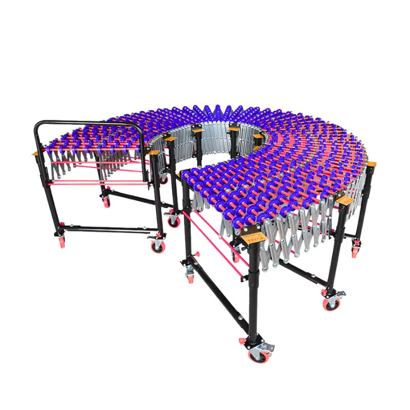 Unpowered Gravity Loaded Inline Skate Wheel Automatic Telescopic Roller Conveyor