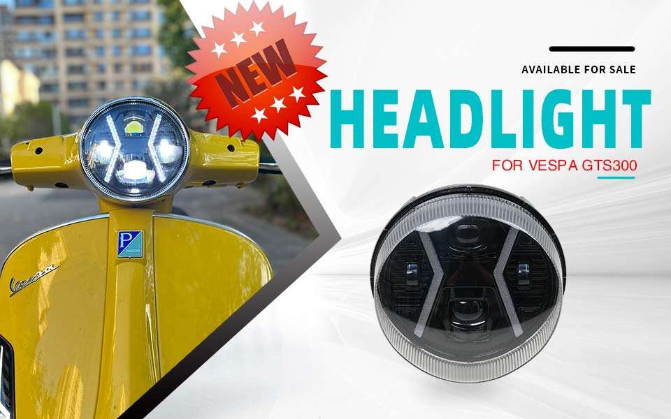 Model baru GSHL-ZA Lampu Depan LED Gaya Baru Untuk Vespa GTS 300