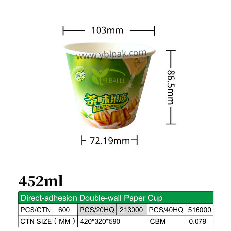 452ml Custom Logo Double Wall Noodle Paper Cups Hot Soup Bowls Ramen Cups for Food Service