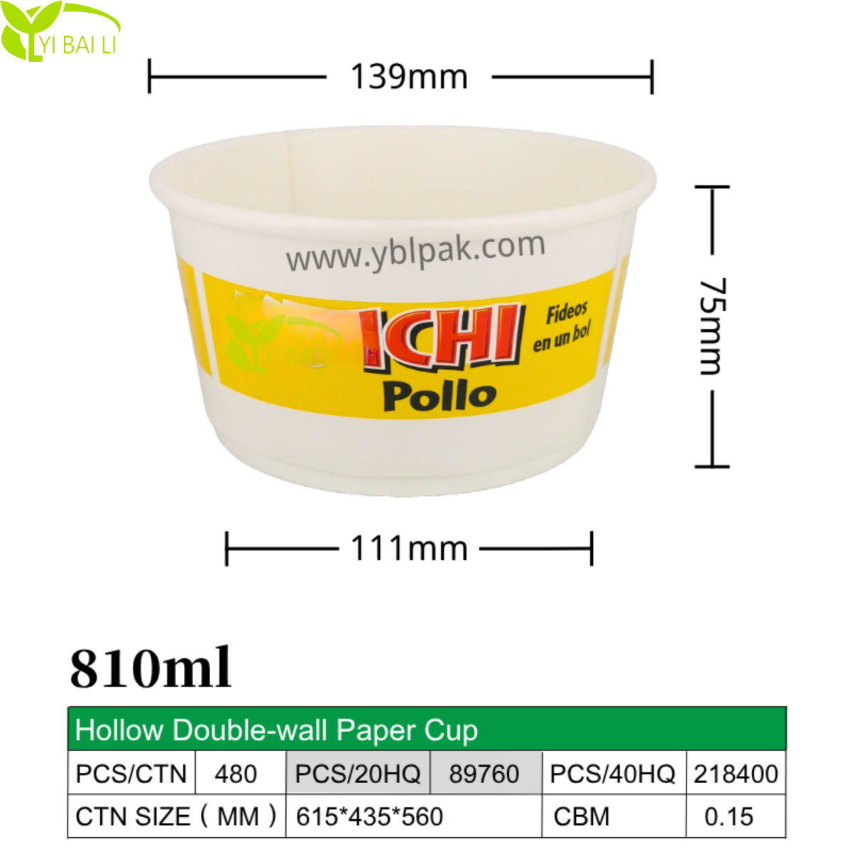 810 ml personlige dobbeltlagede instantnudelskåle | Ramenskåle | OEM-størrelser og lågkombinationer tilgængelige