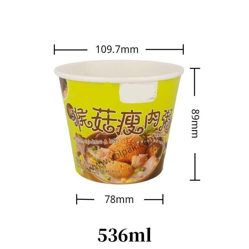 536ml Double layer paper cup for instant noodle ramen