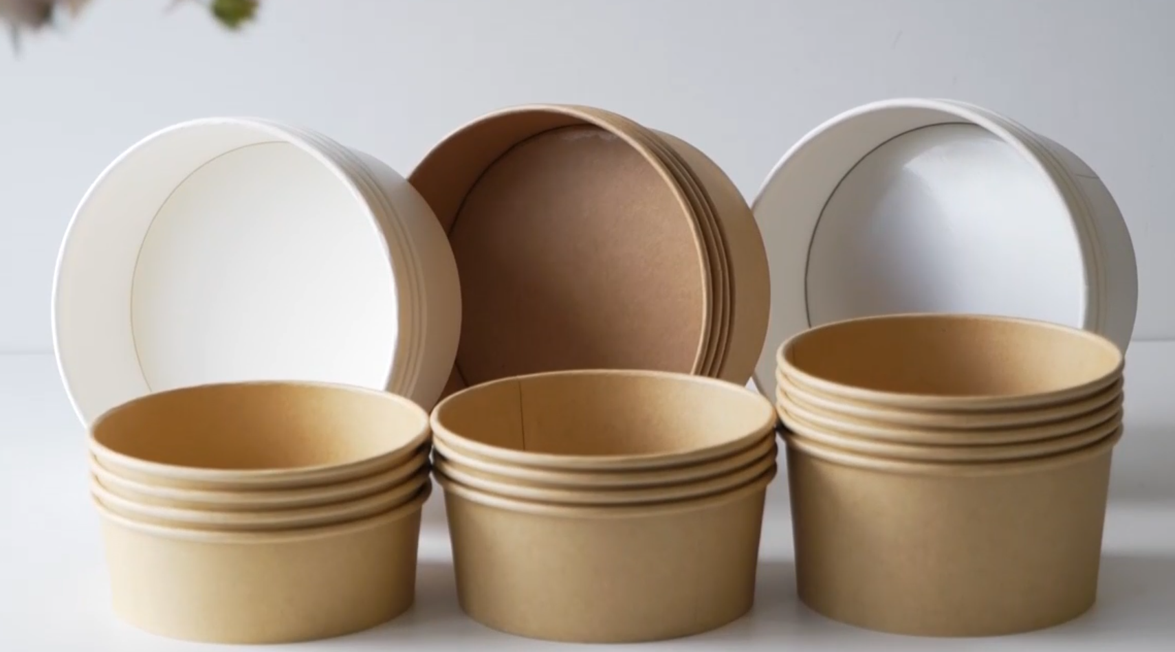 샐러드용 종이 그릇, 로고 디자인 맞춤 제작 가능 | 전자레인지 사용 가능 | 특수 스타일은 인덕션 조리기구에서 가열 가능