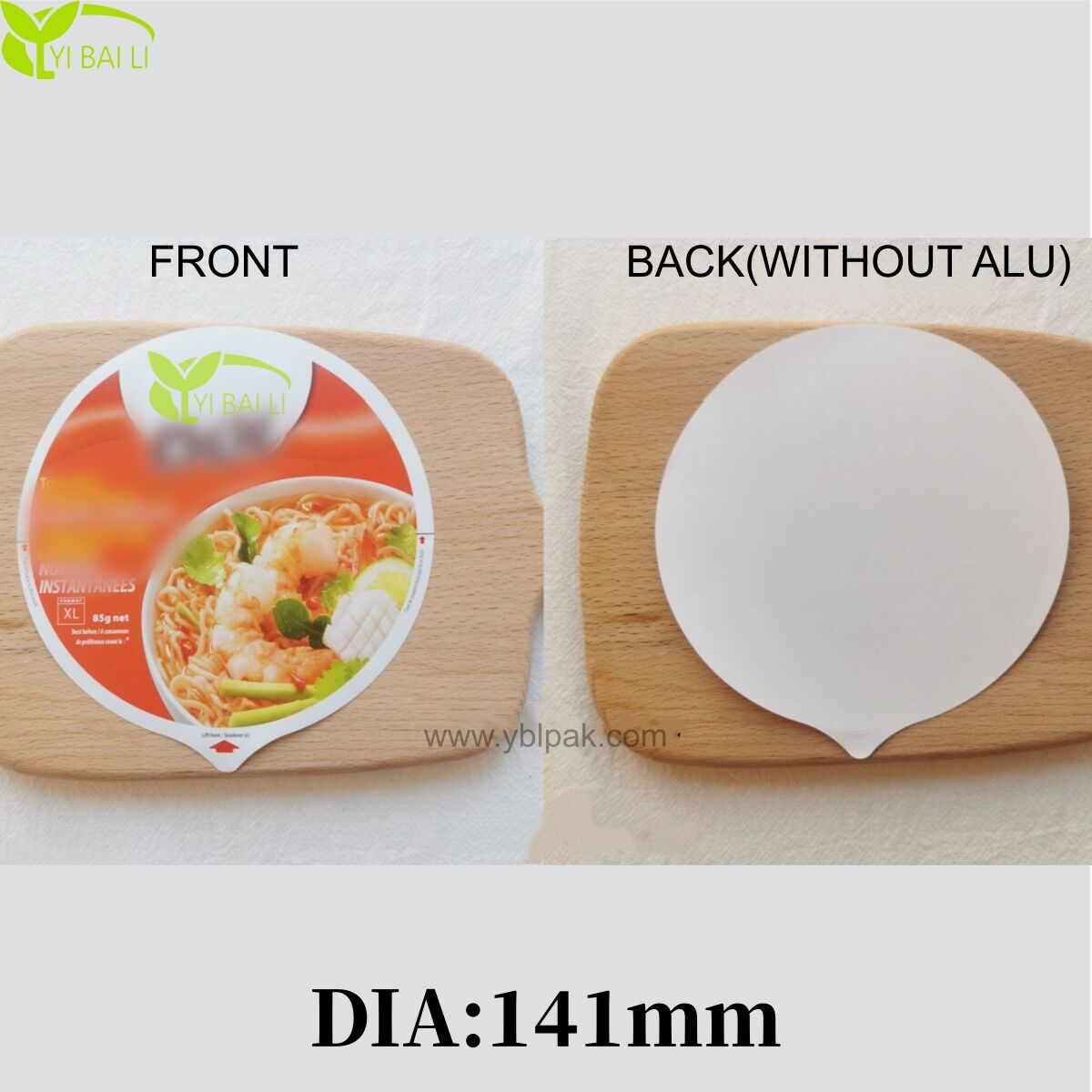 Tapas de papel sellables térmicamente para cuencos de papel de fideos instantáneos