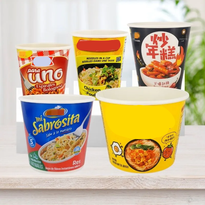 Double layer paper cup for instant noodle ramen