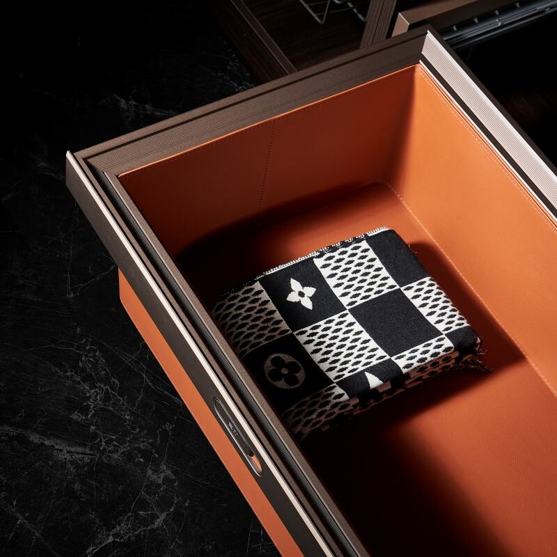 Mold-Resistant Design, Aluminum Closet Basket with Leather Base  
