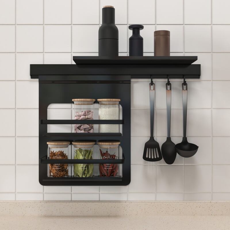 Aluminum Kitchen Storage Rack Set with Aluminum Shelf