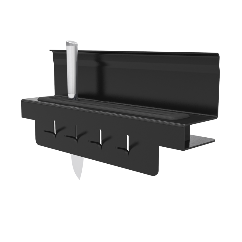Wall Mounted Knife Holder and Hooks - Sturdy Kitchen Tool Organizer, Rust Resistant 