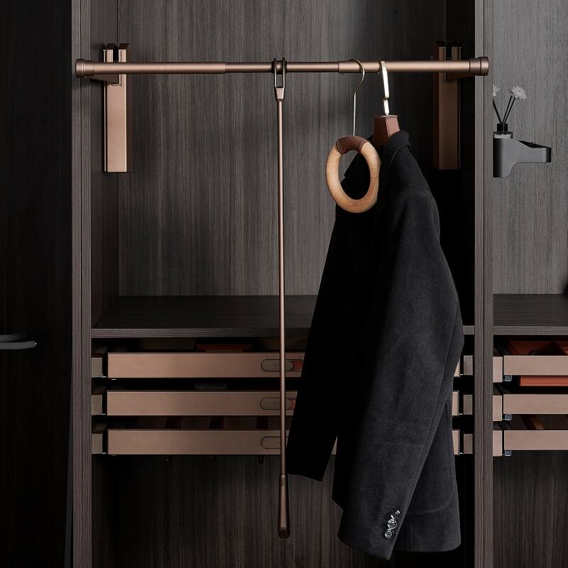  Adjustable Pull Down Closet Rod – Durable Aluminum Design