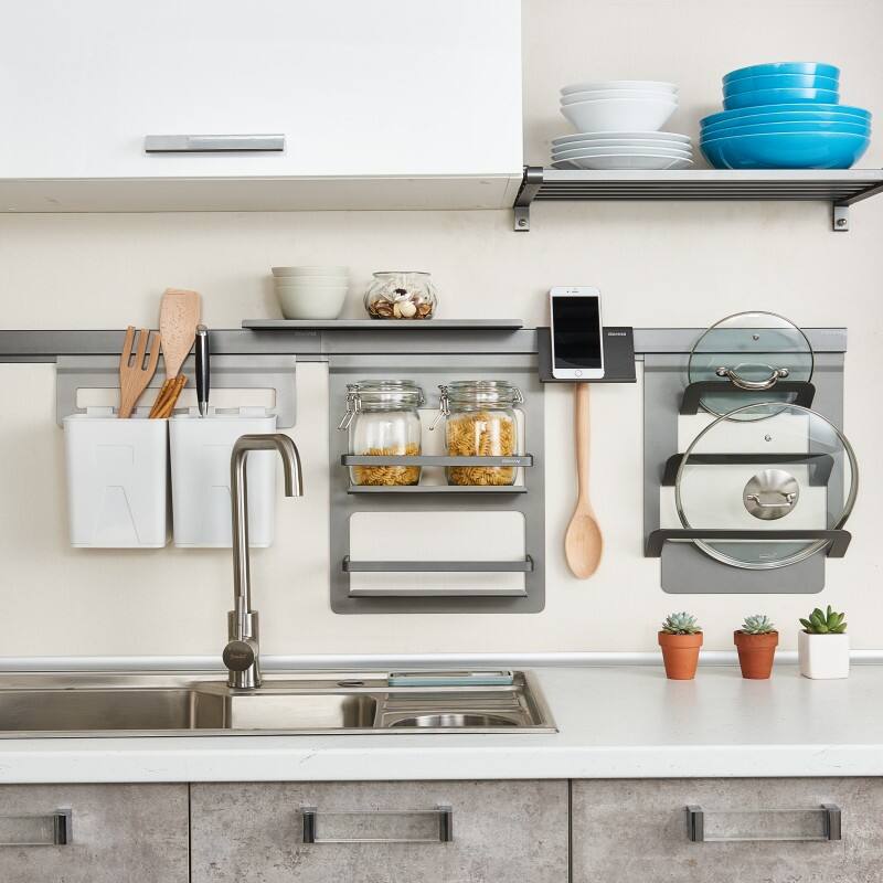 Adjustable Kitchen Rack Set for Pots, Pans, and Utensils | Kitchen Rack ...
