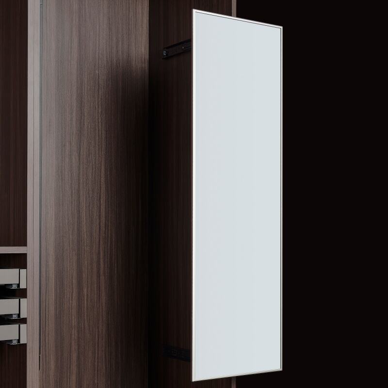 Pull-Out Dressing Mirror – Multi-Angle, Aluminum Frame, Hidden Design