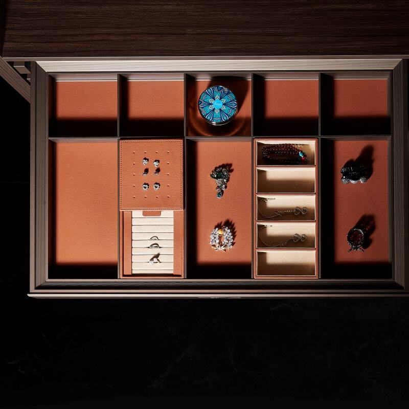 Soft-Close Multi-Function Storage Shelf with Leather Base