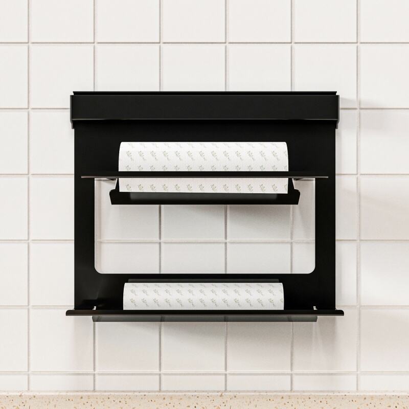  Wall Mounted Paper Towel Holder – Rustproof Aluminum Kitchen Rack 