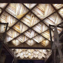What makes translucent stone suitable for interior ceiling and wall decoration?