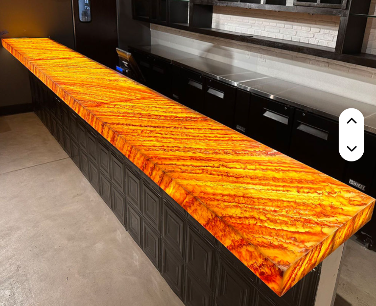 What makes onyx bars a stylish choice for commercial venues?