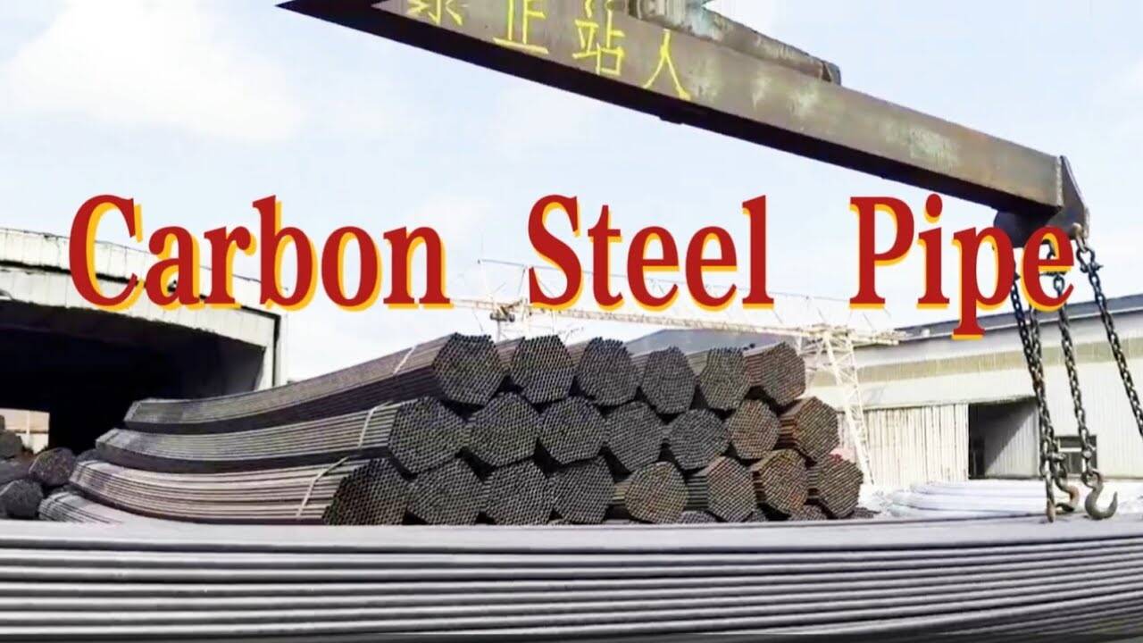Large quantity of carbon steel pipes in stock.