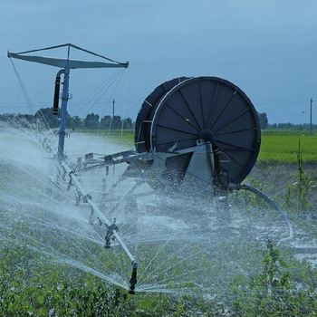 Water pump hose reel irrigation boom