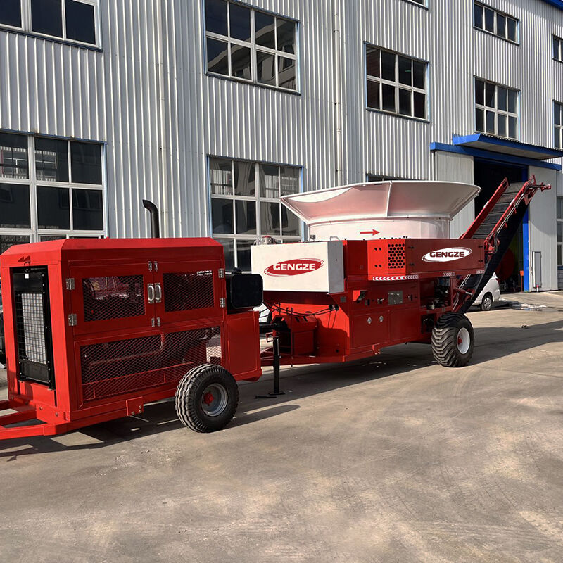 Დიზელით მოძრავი სასოფლო-სამეურნეო ჭურჭლის გრინდერი ხელოვნური და მექანიკური გამოყენებისთვის