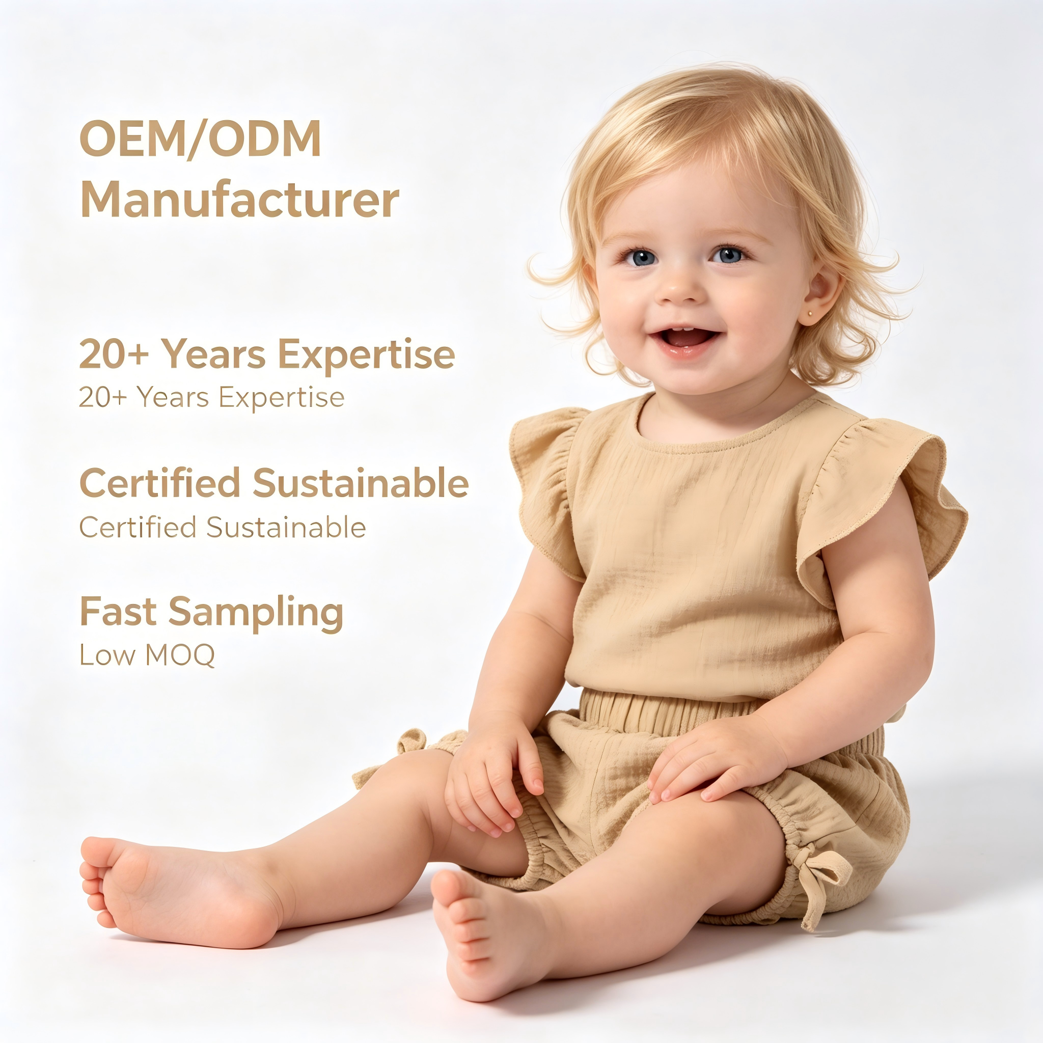 Shorts bouffants pour bébé en gaze froissée à double couche en coton 100 % OEM/ODM | Bloomers écologiques pour tout-petits teints avec des plantes, 135 g/m² | Shorts d'été durables personnalisés pour nourrissons, teints avec des colorants botaniques et ornés de nœuds latéraux, vente en gros