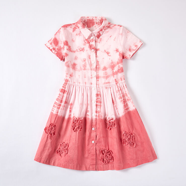 Plant-Dyed Appliqué Shirt Dress | Sustainable B2B Supply