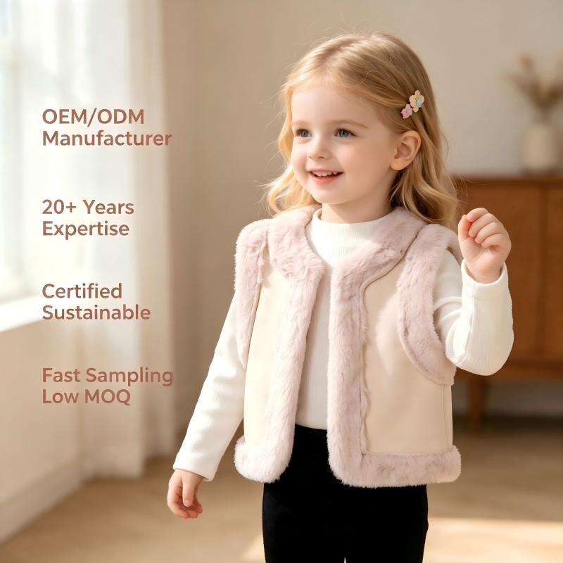 Custom Baby Faux Fur Vest Manufacturer OEM ODM | Soft Sherpa Infant Waistcoat | Winter Baby Outerwear Supplier for Boutique & Private Label Babywear Brands