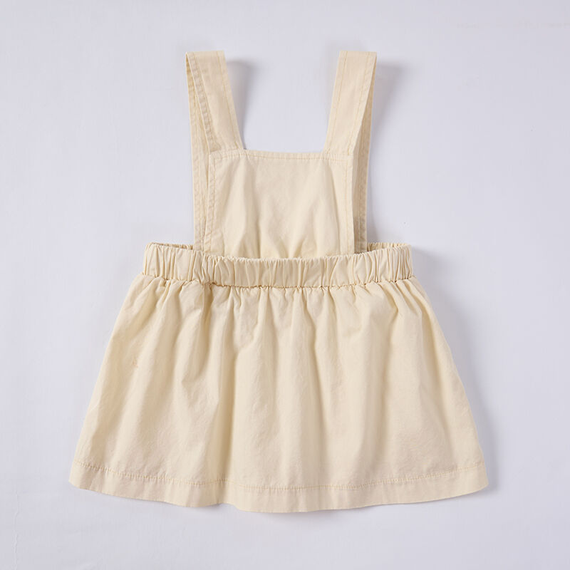 Light Yellow Sappanwood Madder Pomegranate Peel Dyed Baby Overalls Dress